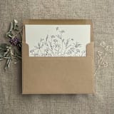 "Adorable wild floral envelope liner for A7 square flap envelope | pack of 10" - Envelope Liners in beige by Ivory Invitations