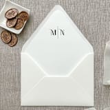 "Customizable initials Euro Flap envelope liner for A7 (5x7”) invitations | Set of 10" - Envelope Liners in black by Maria Ferrer G.