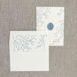 "Dusty blue greenery straight flap envelope liner for A7 (5"x7") invitations | Set of 10" - Envelope Liners in blue by Maria Ferrer G.