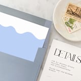 "A7 Envelope Liners Blue Squiggle Square Flap (set of 10)" - Envelope Liners in blue by Design by Laney