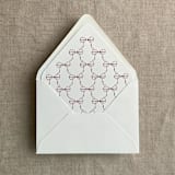 "Red ribbon bows printed envelope liner for A7 euro flap envelope | pack of 10" - Envelope Liners in red by Ivory Invitations