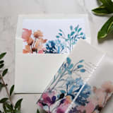 "Garden Watercolor Square Flap Envelope Liner | Set of 10" - Envelope Liners in white by Campofiore Paper Studio