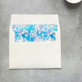 "Winter Watercolor Square Envelope Liner | Set of 10 | For 5x7” invitations" - Envelope Liners in blue by Cotton and Bow