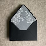 "White calla lily vellum wrap for 5x7 card + liner for A7 euro envelope" - Envelope Liners in white by Ivory Invitations