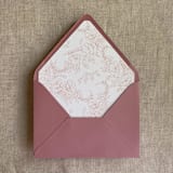 "Blush poppy floral toile liner for A7 euro flap envelope | pack of 10" - Envelope Liners in pink by Ivory Invitations