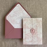 "Blush poppy floral toile liner for A7 euro flap envelope | pack of 10" - Envelope Liners in pink by Ivory Invitations