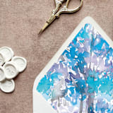 "Blue and Purple Watercolor Euroflap Envelope Liner | Set of 10 | For 5x7” invitations " - Envelope Liners in blue by Cotton and Bow