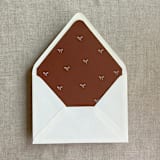 "Rust baby ribbon bows envelope liner for A7 euro flap envelope | pack of 10" - Envelope Liners in copper by Ivory Invitations