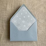 "Snow flakes white ink printed vellum envelope liner for A7 euro flap envelope | pack of 10" - Envelope Liners in white by Ivory Invitations