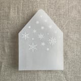 "Snow flakes white ink printed vellum envelope liner for A7 euro flap envelope | pack of 10" - Envelope Liners in white by Ivory Invitations