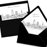 "Cleveland, Ohio Skyline Envelope Liner with custom text/saying | Set of 10 | For 5x7 Minted Square Flap Envelope" - Envelope Liners in white by Kimee Meyer