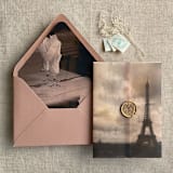 "Rosé table setting for guests printed envelope liner for A7 euro flap envelope | pack of 10" - Envelope Liners in multicolor by Ivory Invitations