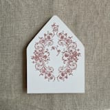 "French rose lace old rose envelope liner for A7 euro flap envelope | pack of 10" - Envelope Liners in pink by Ivory Invitations