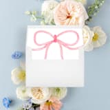"Dainty Pink Bow Liner | Set of 25 Square Envelope Liners" - Envelope Liners in pink by Nikki Turner