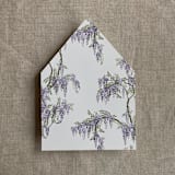 "Wisteria floral envelope liner for A7 euro flap envelope | pack of 10" - Envelope Liners in purple by Ivory Invitations