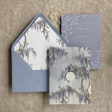 "Wisteria floral envelope liner for A7 euro flap envelope | pack of 10" - Envelope Liners in purple by Ivory Invitations