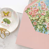 "A7 Envelope Liners Blue and Pink Florals (set of 10)" - Envelope Liners in pink by Design by Laney