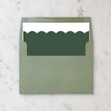 "A7 Envelope Liners Holiday Scalloped Green (set of 10) Square" - Envelope Liners in green by Design by Laney