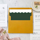 "A7 Envelope Liners Holiday Scalloped Green (set of 10) Square" - Envelope Liners in green by Design by Laney