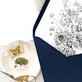 "A7 Envelope Liners Vase of Sketched Flowers (set of 10)" - Envelope Liners in black by Design by Laney