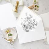 "A7 Envelope Liners Vase of Sketched Flowers (set of 10)" - Envelope Liners in black by Design by Laney