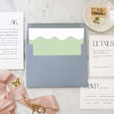 "A7 Envelope Liners Green Squiggle Square Flap (set of 10)" - Envelope Liners in green by Design by Laney