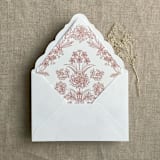 "Venetian floral old rose liner for A7 euro flap envelope | pack of 10" - Envelope Liners in pink by Ivory Invitations