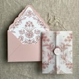 "Venetian floral old rose liner for A7 euro flap envelope | pack of 10" - Envelope Liners in pink by Ivory Invitations