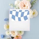 "Blue & White Checkered Liner | Set of 25 Square Envelope Liners" - Envelope Liners in multicolor by Nikki Turner