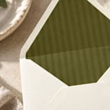 "Olive Tonal Stripe Envelope Liner | Set of 10" - Envelope Liners in green by Paper Haven