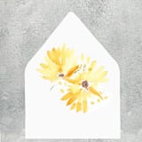 "Sunflower Floral Watercolor Envelope Liner | Set of 10 | For 5x7” invitations" - Envelope Liners in yellow by Cotton and Bow