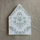 "Venetian floral sage liner for A7 euro flap envelope | pack of 10" - Envelope Liners in green by Ivory Invitations
