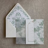 "Venetian floral sage liner for A7 euro flap envelope | pack of 10" - Envelope Liners in green by Ivory Invitations
