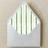 "Sage Green Stripe Envelope Liner | Set of 10 | For 5x7” Invitations" - Envelope Liners in green by Cotton and Bow