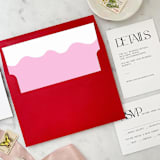 "A7 Envelope Liners Pink Squiggle Square Flap (set of 10)" - Envelope Liners in pink by Design by Laney