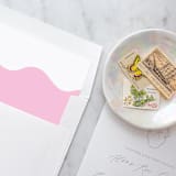 "A7 Envelope Liners Pink Squiggle Square Flap (set of 10)" - Envelope Liners in pink by Design by Laney