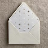 "Gold stars white envelope liner for A7 euro flap envelope | pack of 10" - Envelope Liners in white by Ivory Invitations