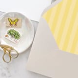 "A7 Envelope Liners Yellow Stripes Flap (set of 10)" - Envelope Liners in yellow by Design by Laney