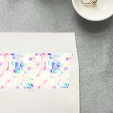 "Mini Disco Ball Watercolor Square Envelope Liner | Set of 10 | For 5x7” invitations " - Envelope Liners in multicolor by Cotton and Bow