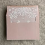 "Labelle rose lace vellum envelope liner for A7 square flap envelope | pack of 10" - Envelope Liners in white by Ivory Invitations
