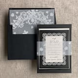 "Labelle rose lace vellum envelope liner for A7 square flap envelope | pack of 10" - Envelope Liners in white by Ivory Invitations