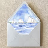 "Coastal Sailboats Envelope Liner | Set of 10 | For 5x7” Invitations" - Envelope Liners in multicolor by Cotton and Bow