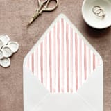 "Blush Pink Stripe Envelope Liner | Set of 10 | For 5x7” Invitations" - Envelope Liners in pink by Cotton and Bow