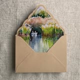 "Swans by the pond envelope liner for A7 euro flap envelope | pack of 10" - Envelope Liners in multicolorassorted-colors by Ivory Invitations