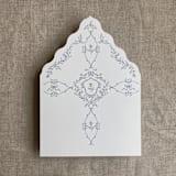 "grace floral steel blue envelope liner for A7 euro flap envelope | pack of 10" - Envelope Liners in blue by Ivory Invitations