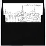 "Dubuque Iowa Skyline Envelope Liner with custom text/saying | Set of 10 | For 5x7 Minted Square Flap Envelope" - Envelope Liners in white by Kimee Meyer