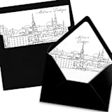 "Dubuque Iowa Skyline Envelope Liner with custom text/saying | Set of 10 | For 5x7 Minted Square Flap Envelope" - Envelope Liners in white by Kimee Meyer