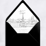 "Dubuque Iowa Skyline Envelope Liner with custom text/saying | Set of 10 | For 5x7 Minted Square Flap Envelope" - Envelope Liners in white by Kimee Meyer