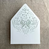 "Sage English botanical garden floral printed liner for A7 euro flap envelope | pack of 10" - Envelope Liners in green by Ivory Invitations
