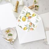 "A7 Envelope Liners Lemon Pattern (set of 10)" - Envelope Liners in yellow by Design by Laney